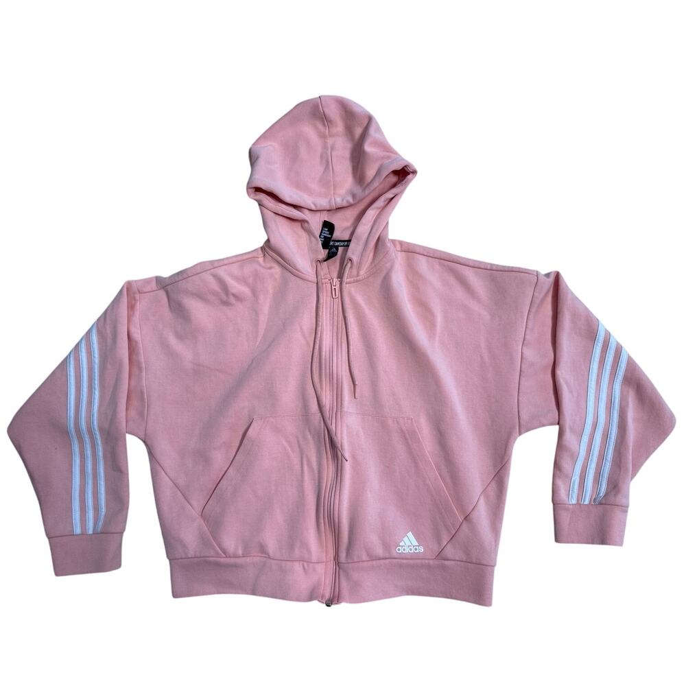 adidas full zip peach size M Sports Hooded Jacket sweater Pink EB3824
